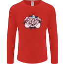 Offensive Pig Finger Flip Mens Long Sleeve T-Shirt Red