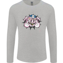 Offensive Pig Finger Flip Mens Long Sleeve T-Shirt Sports Grey