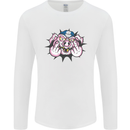 Offensive Pig Finger Flip Mens Long Sleeve T-Shirt White