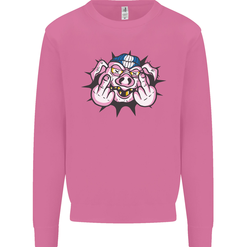 Offensive Pig Finger Flip Mens Sweatshirt Jumper Azalea