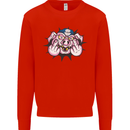 Offensive Pig Finger Flip Mens Sweatshirt Jumper Bright Red
