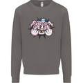 Offensive Pig Finger Flip Mens Sweatshirt Jumper Charcoal