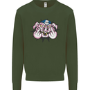 Offensive Pig Finger Flip Mens Sweatshirt Jumper Forest Green