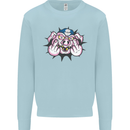 Offensive Pig Finger Flip Mens Sweatshirt Jumper Light Blue