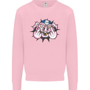Offensive Pig Finger Flip Mens Sweatshirt Jumper Light Pink