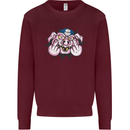Offensive Pig Finger Flip Mens Sweatshirt Jumper Maroon