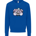 Offensive Pig Finger Flip Mens Sweatshirt Jumper Royal Blue