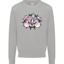 Offensive Pig Finger Flip Mens Sweatshirt Jumper Sports Grey
