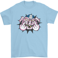 Offensive Pig Finger Flip Mens T-Shirt Cotton Gildan Light Blue