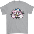 Offensive Pig Finger Flip Mens T-Shirt Cotton Gildan Sports Grey