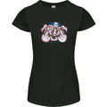 Offensive Pig Finger Flip Womens Petite Cut T-Shirt Black