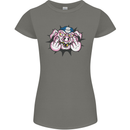 Offensive Pig Finger Flip Womens Petite Cut T-Shirt Charcoal