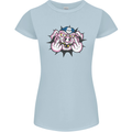 Offensive Pig Finger Flip Womens Petite Cut T-Shirt Light Blue