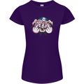 Offensive Pig Finger Flip Womens Petite Cut T-Shirt Purple