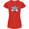 Offensive Pig Finger Flip Womens Petite Cut T-Shirt Red