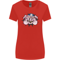 Offensive Pig Finger Flip Womens Wider Cut T-Shirt Red