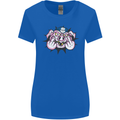 Offensive Pig Finger Flip Womens Wider Cut T-Shirt Royal Blue