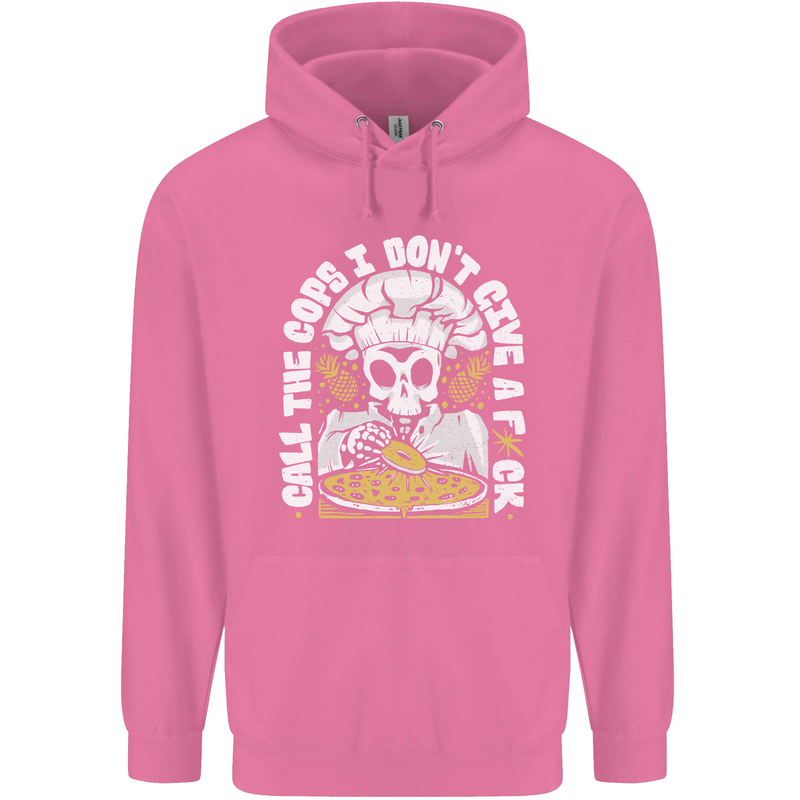 Offensive Pizza Eating Skull Chef Childrens Kids Hoodie Azalea