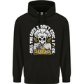 Offensive Pizza Eating Skull Chef Childrens Kids Hoodie Black