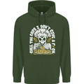 Offensive Pizza Eating Skull Chef Childrens Kids Hoodie Forest Green