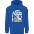 Offensive Pizza Eating Skull Chef Childrens Kids Hoodie Royal Blue