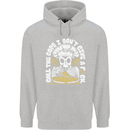 Offensive Pizza Eating Skull Chef Childrens Kids Hoodie Sports Grey