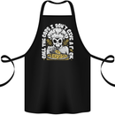 Offensive Pizza Eating Skull Chef Cotton Apron 100% Organic Black