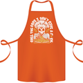 Offensive Pizza Eating Skull Chef Cotton Apron 100% Organic Orange