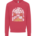 Offensive Pizza Eating Skull Chef Kids Sweatshirt Jumper Heliconia