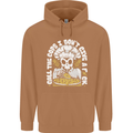 Offensive Pizza Eating Skull Chef Mens 80% Cotton Hoodie Caramel Latte