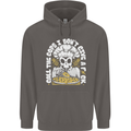 Offensive Pizza Eating Skull Chef Mens 80% Cotton Hoodie Charcoal