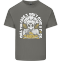 Offensive Pizza Eating Skull Chef Mens Cotton T-Shirt Tee Top Charcoal