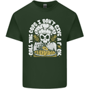 Offensive Pizza Eating Skull Chef Mens Cotton T-Shirt Tee Top Forest Green