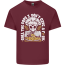 Offensive Pizza Eating Skull Chef Mens Cotton T-Shirt Tee Top Maroon