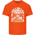 Offensive Pizza Eating Skull Chef Mens Cotton T-Shirt Tee Top Orange