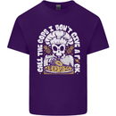 Offensive Pizza Eating Skull Chef Mens Cotton T-Shirt Tee Top Purple