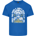 Offensive Pizza Eating Skull Chef Mens Cotton T-Shirt Tee Top Royal Blue
