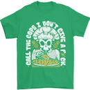 Offensive Pizza Eating Skull Chef Mens T-Shirt 100% Cotton Irish Green