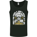 Offensive Pizza Eating Skull Chef Mens Vest Tank Top Black