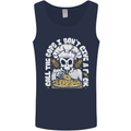 Offensive Pizza Eating Skull Chef Mens Vest Tank Top Navy Blue