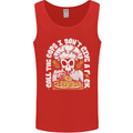 Offensive Pizza Eating Skull Chef Mens Vest Tank Top Red