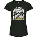 Offensive Pizza Eating Skull Chef Womens Petite Cut T-Shirt Black