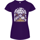 Offensive Pizza Eating Skull Chef Womens Petite Cut T-Shirt Purple