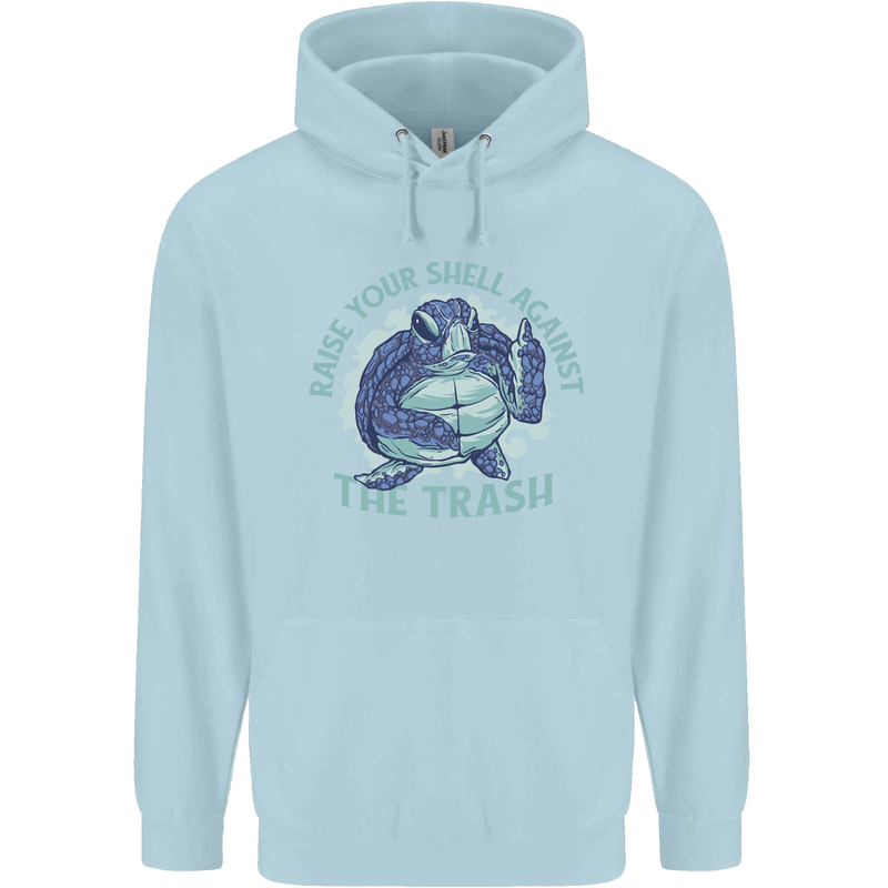 Offensive Turtle Environment Climate Change Childrens Kids Hoodie Light Blue