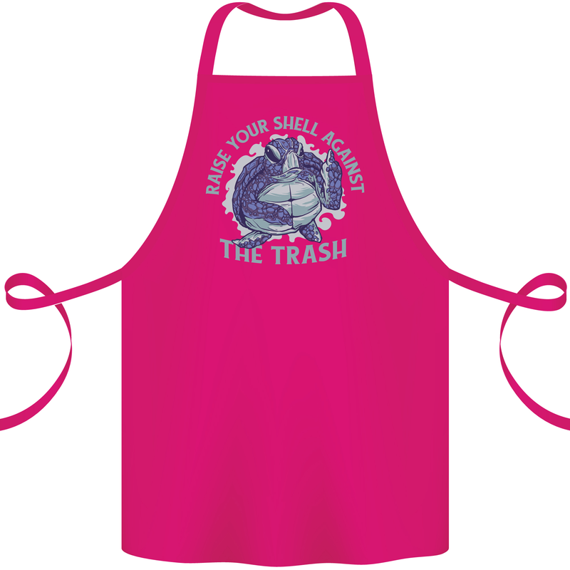 Offensive Turtle Environment Climate Change Cotton Apron 100% Organic Pink
