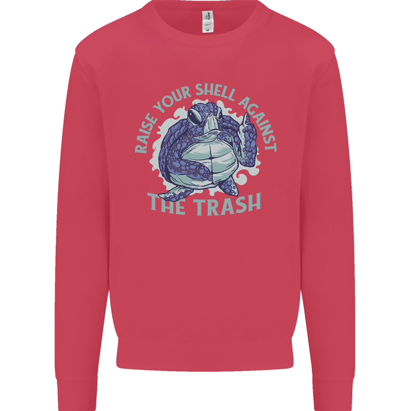 Offensive Turtle Environment Climate Change Kids Sweatshirt Jumper Heliconia