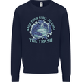 Offensive Turtle Environment Climate Change Kids Sweatshirt Jumper Navy Blue