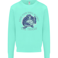 Offensive Turtle Environment Climate Change Kids Sweatshirt Jumper Peppermint