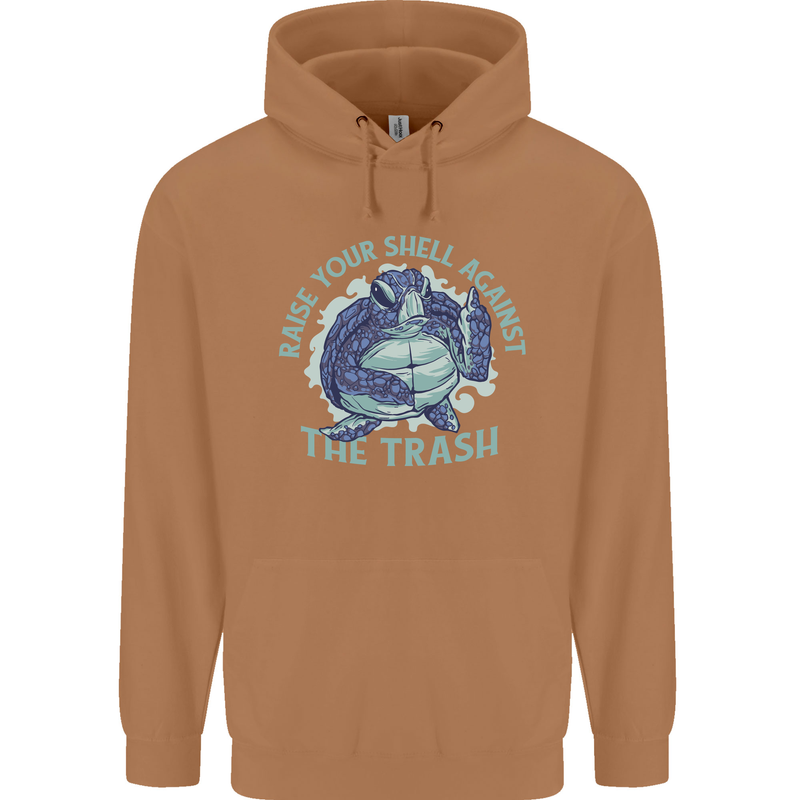 Offensive Turtle Environment Climate Change Mens 80% Cotton Hoodie Caramel Latte