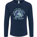 Offensive Turtle Environment Climate Change Mens Long Sleeve T-Shirt Navy Blue
